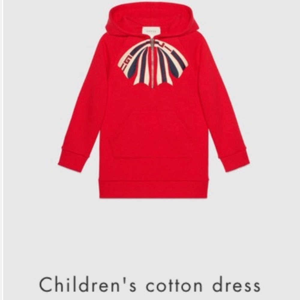 Kids cotton Red hoodie dress